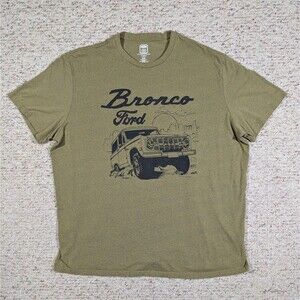 Ford Bronco T-Shirt Army Green Mens 2XB Officially Licensed Hybrid Apparel Tee